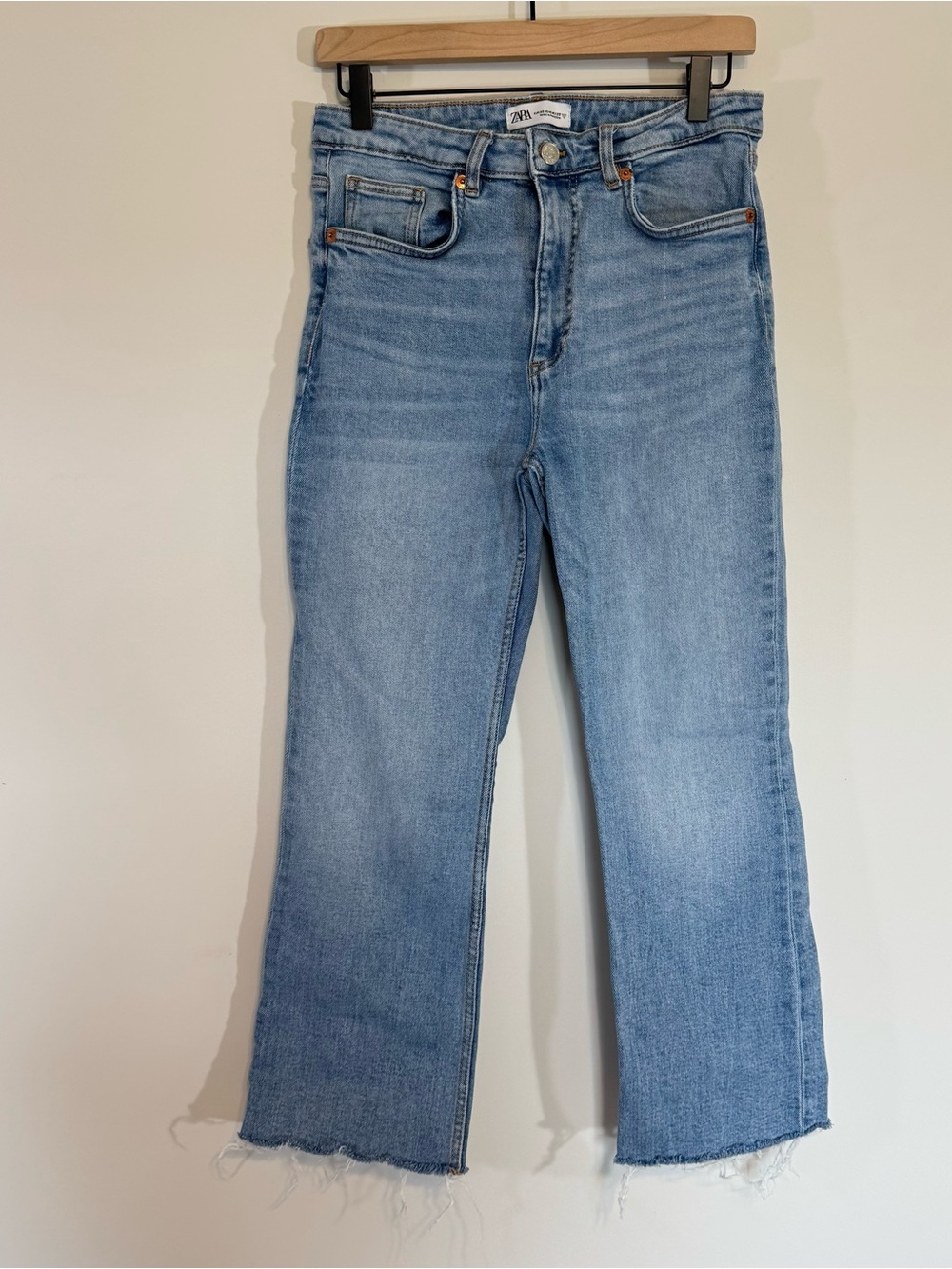 Zara High Rise Straight Leg Raw Hem Jeans – Size 8